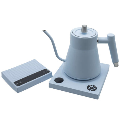 artisan barista kettle and scale bundle blue