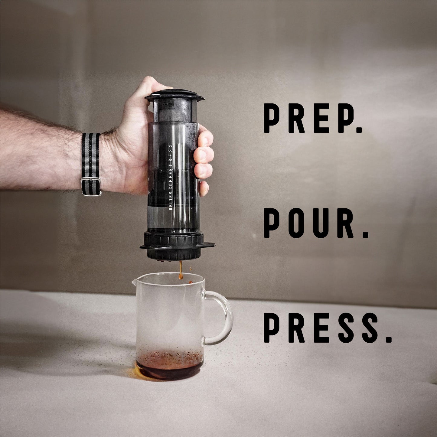 delter press action shot 1