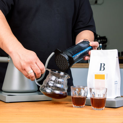 pouring with delter press 