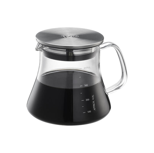 Tiamo Glass Coffee Server - Stainless Steel Lid