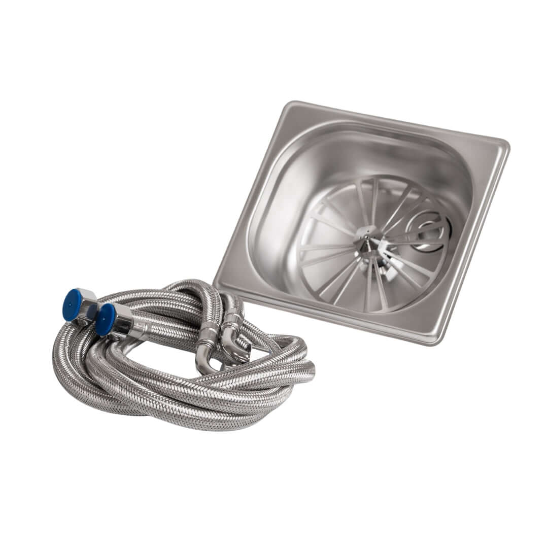 artisan barista small stainless steel jug rinser top view