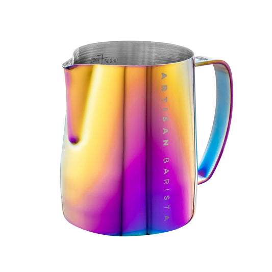 Artisan Barista Rainbow 600ml jug (front view)