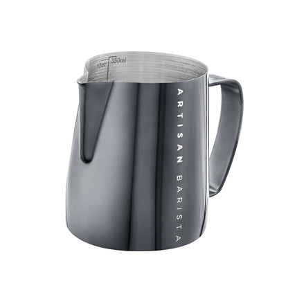 Artisan Barista Black 350ml jug (front view)