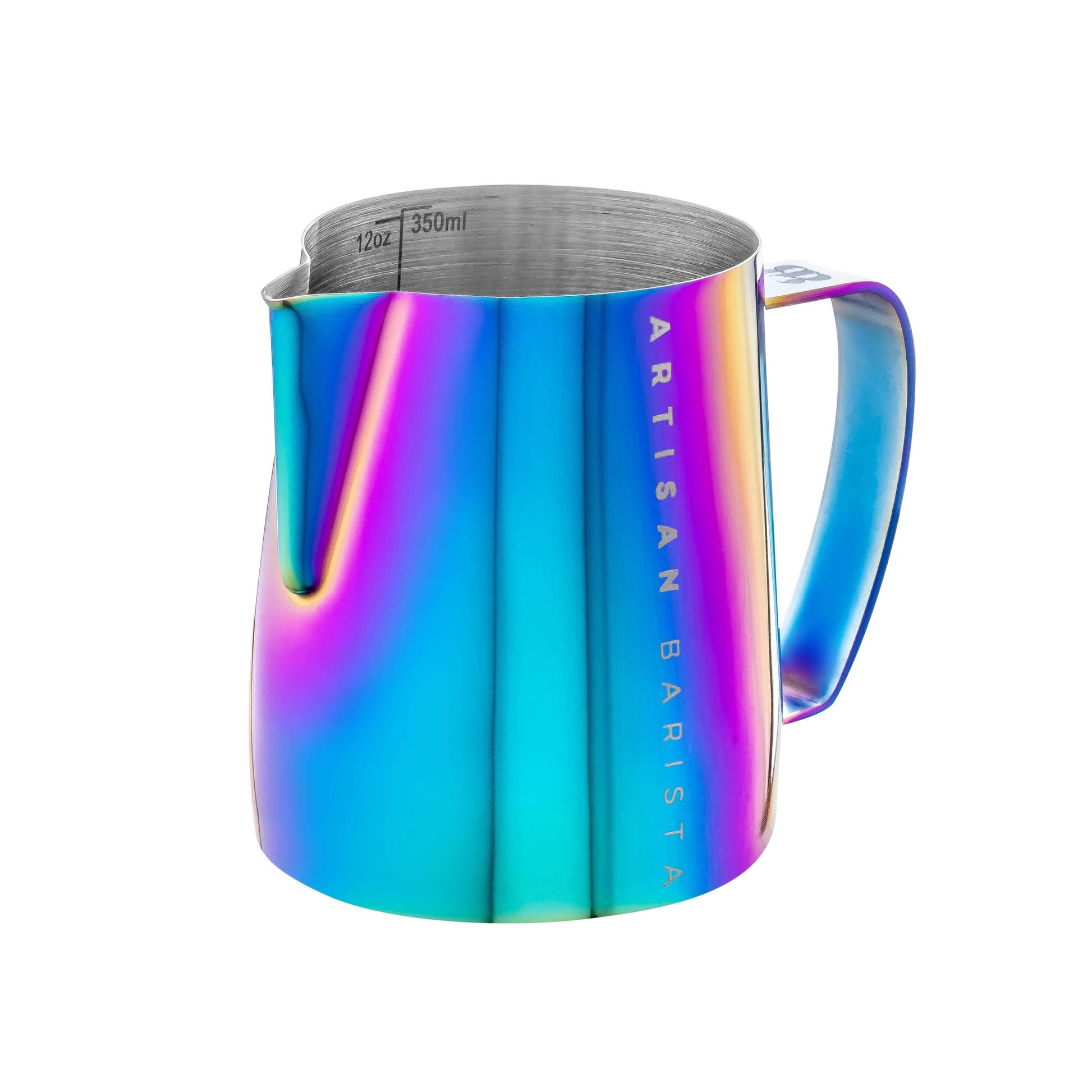 Artisan Barista Rainbow 350ml jug (front view)